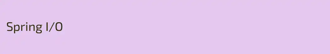 Spring I/O